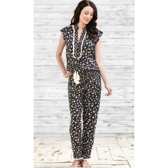 Poupette St. Barth Donna Jumpsuit in Black and White Size M - Picture 12 of 12